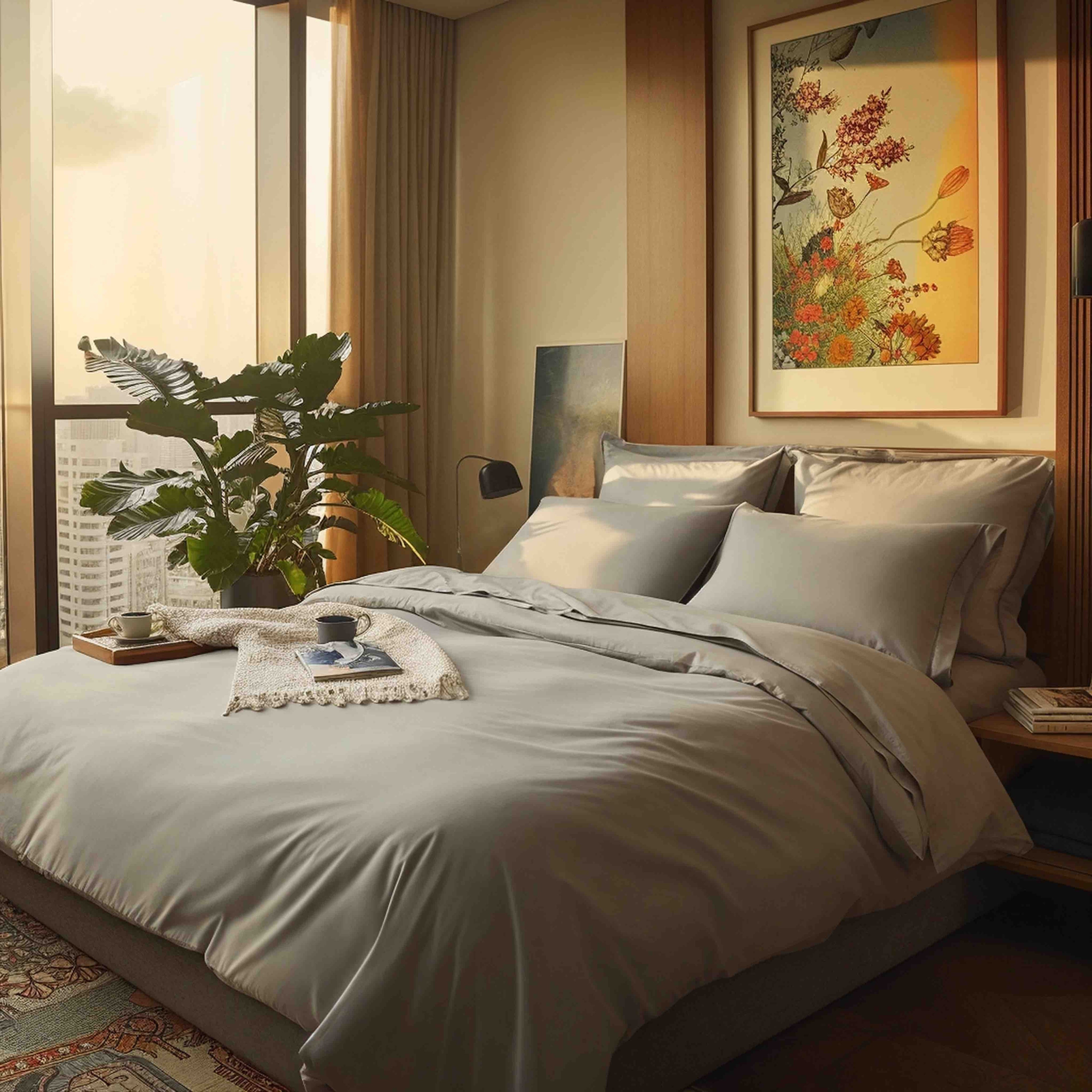 Elegant Luxe Australian Sateen Duvet Cover by Italic, showcasing smooth, luxurious fabric in a stylish home bed setting.