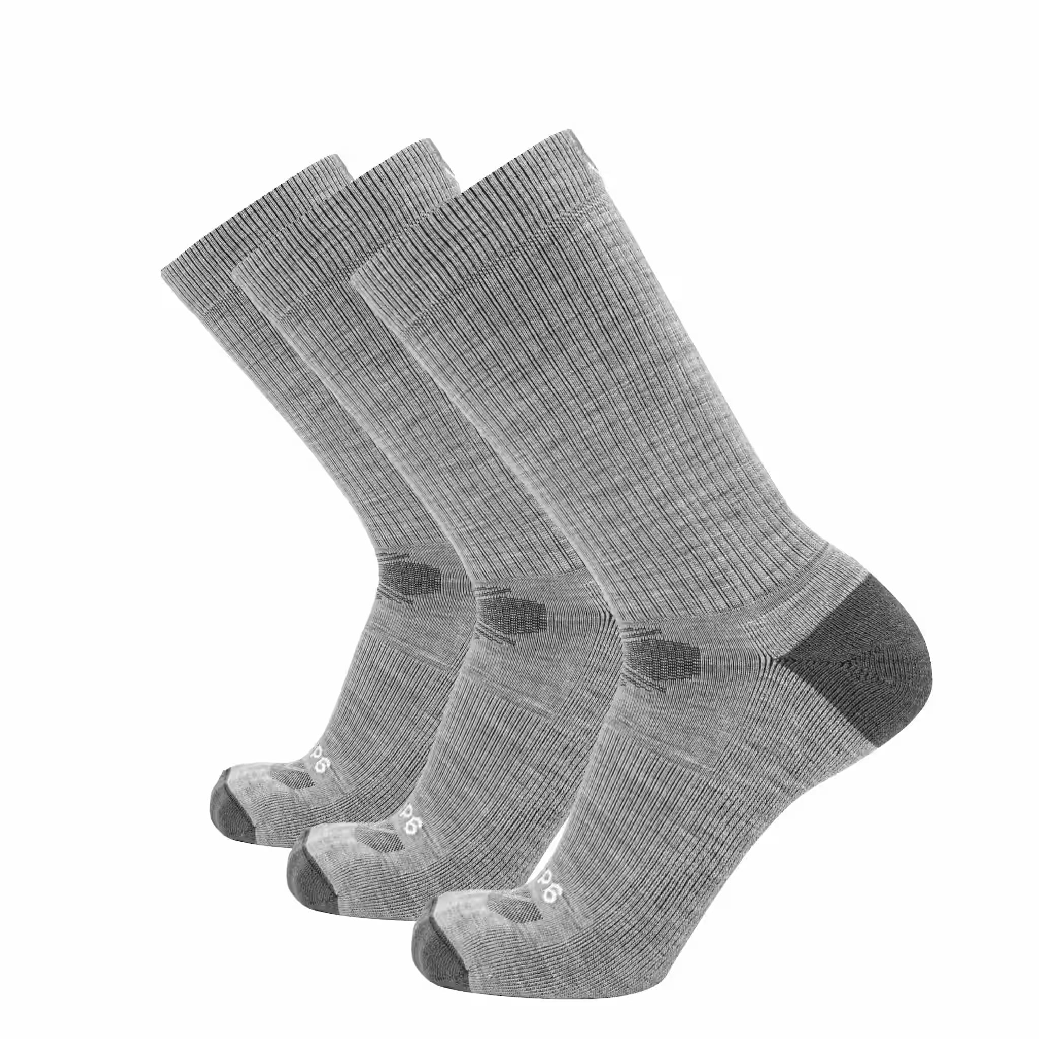 3 Pack Ash - Casual Crew Midweight Merino Wool Sock - OVERLANDERS Outfitter