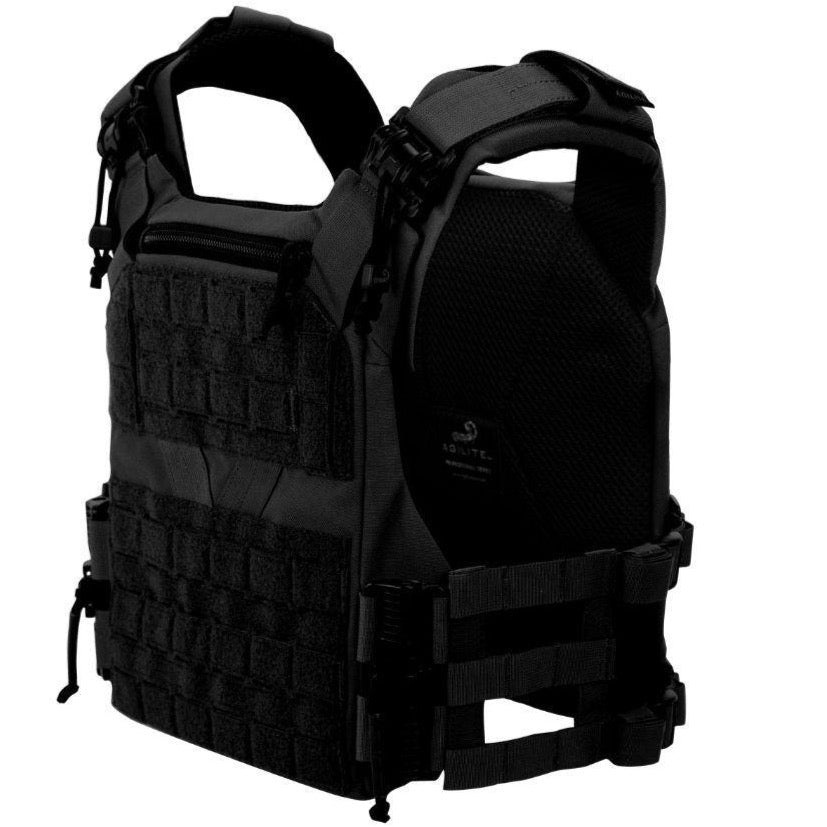 HCC Tactical K19 Plate Carrier (Gen 3) in black, featuring adjustable straps and multiple attachment points.