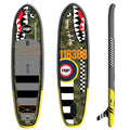 Backcountry Sportsman 11'6 El Capitan Bomber fishing kayak on water with paddle and gear, ready for outdoor adventure.
