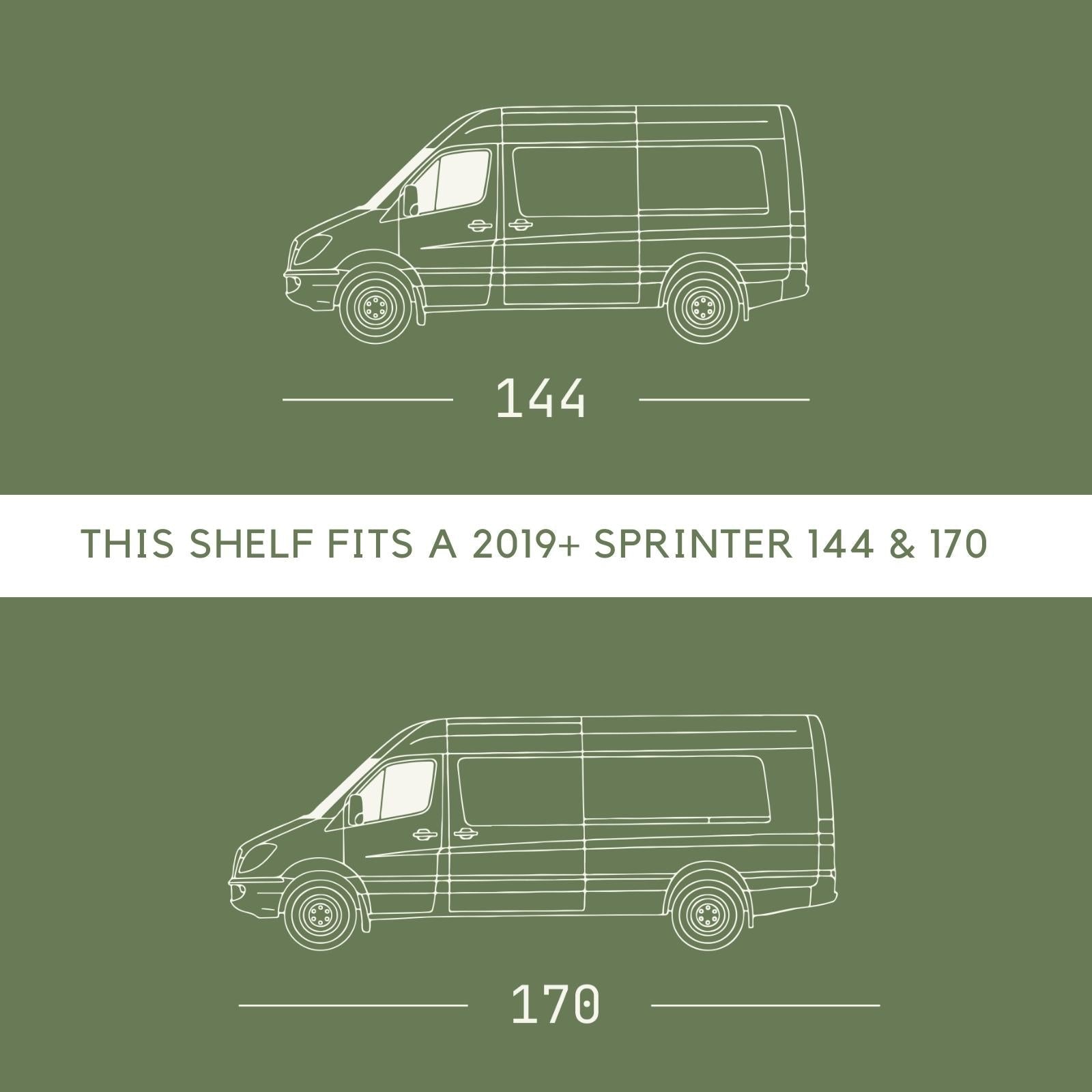 VanSpeed DIY Collection Sprinter Headliner Shelf by The Van Mart, featuring a sleek design for efficient van storage solutions.