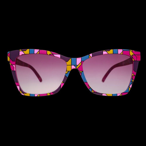 Antique Lampcore Influencer polarized Pop G sunglasses by Rare Air Discs, featuring transparent frames and stylish accessories.