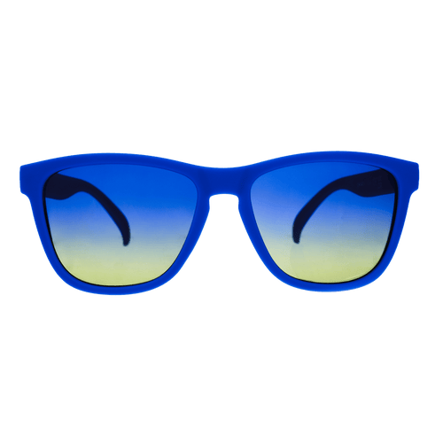 Blue Lobster's SCUBA Revenge OG polarized sunglasses with transparent frame, featuring a sleek, modern design by Rare Air Discs.