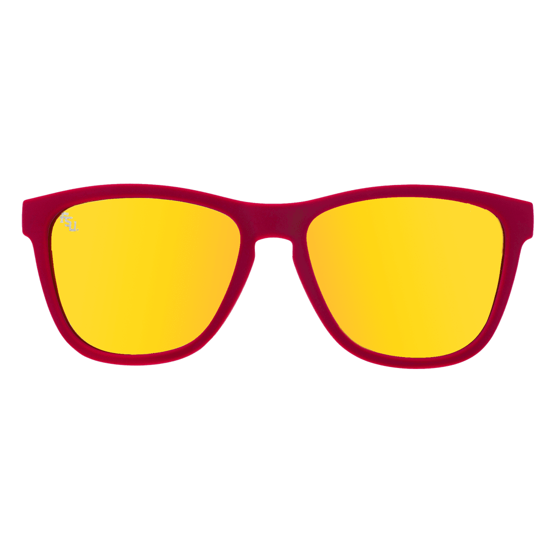 Rare Air Discs Florida State "Fear The Spear" polarized sunglasses with transparent frames, showcasing stylish collegiate accessories.