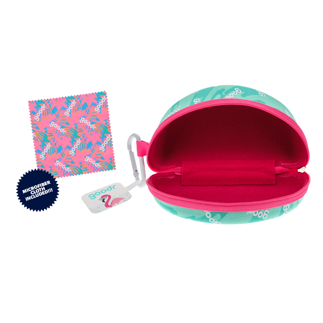 Rare Air Discs Gnarliest Case Scenario wrap sunglasses case with carabiner, transparent design, durable accessories storage.