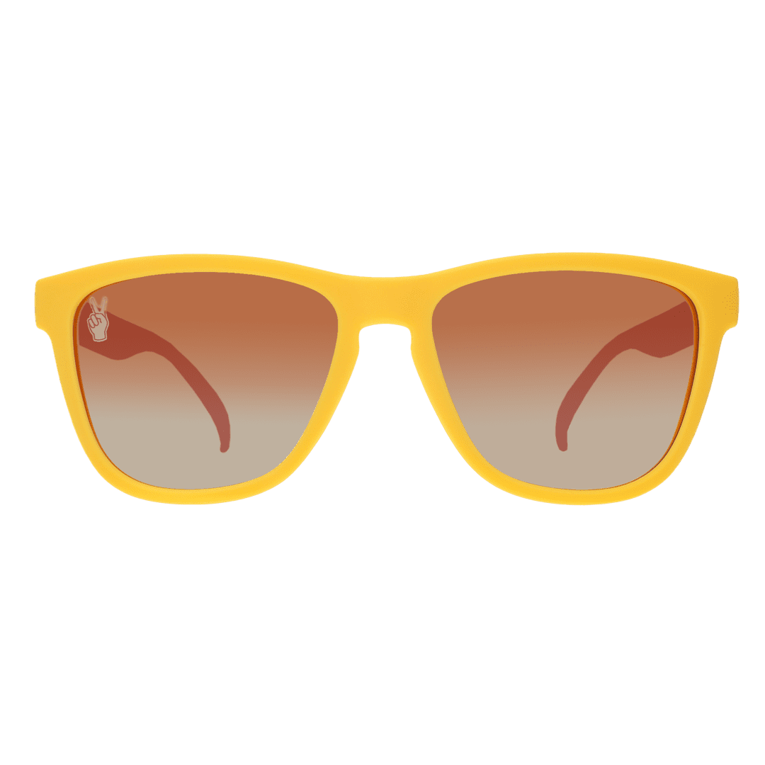 Clear front view of Rare Air Discs USC Collegiate OG polarized sunglasses, stylish accessories with USC logo and black frame.