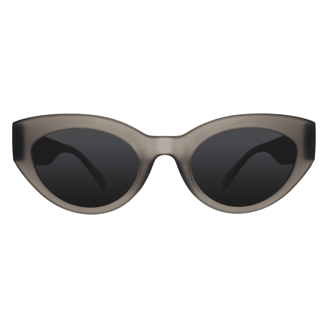 Rare Air Discs Moonbeam Daydream polarized sunglasses with transparent frames and dark lenses, stylish accessories for sunny days.