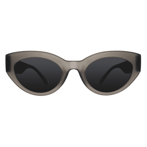 Rare Air Discs Moonbeam Daydream polarized sunglasses with transparent frames and dark lenses, stylish accessories for sunny days.