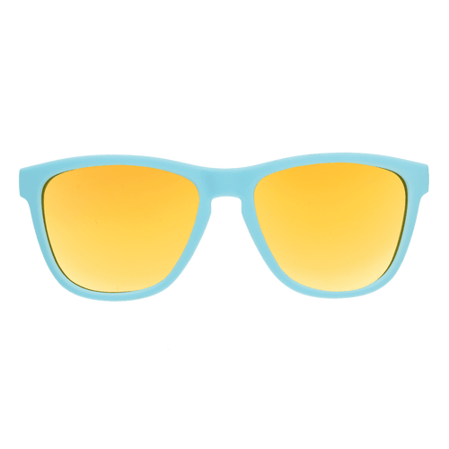 Rare Air Discs Hawaii Volcanoes polarized sunglasses with transparent frames and dark lenses, showcasing a stylish accessory design.