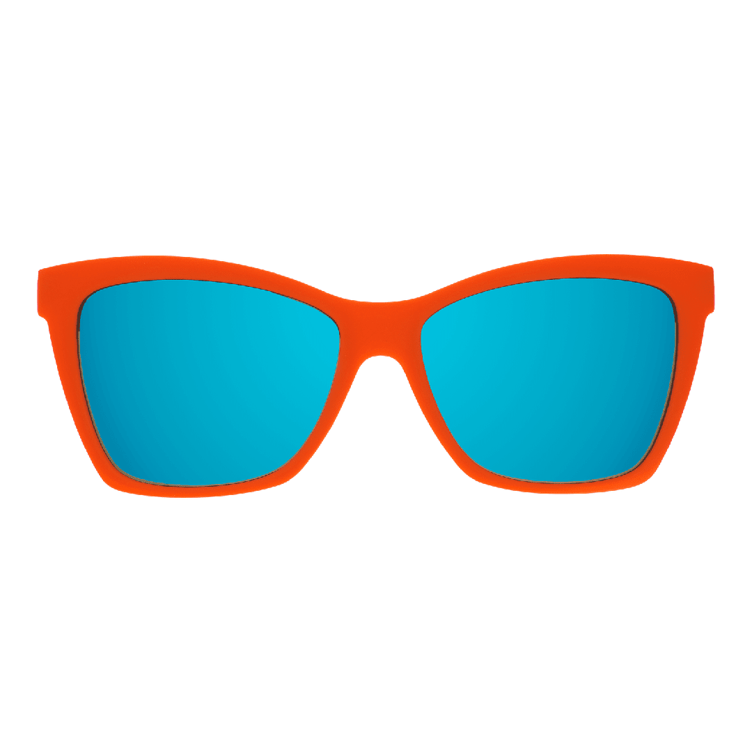 Polarized Pop G sunglasses from Rare Air Discs with Kisses Canvas design, featuring a sleek front view and transparent lenses.