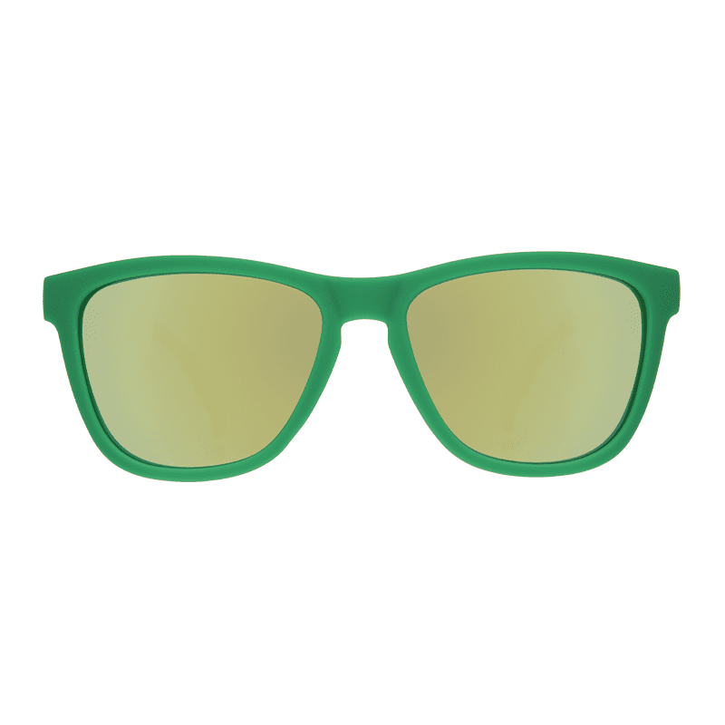 Clear view of Rare Air Discs Quack Attack Limited Oregon Collegiate OG polarized sunglasses showing transparent frames and dark tinted lenses.