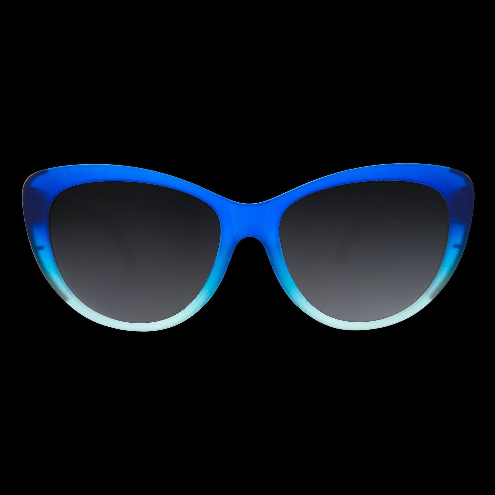 Rhonda's Peacock Palace Glam G polarized sunglasses with transparent frames, showcasing vibrant peacock feather design.