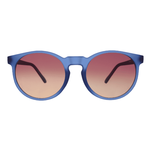 Rare Air Discs "Stares Into The Abyss" Circle G polarized sunglasses with transparent frames, front view.