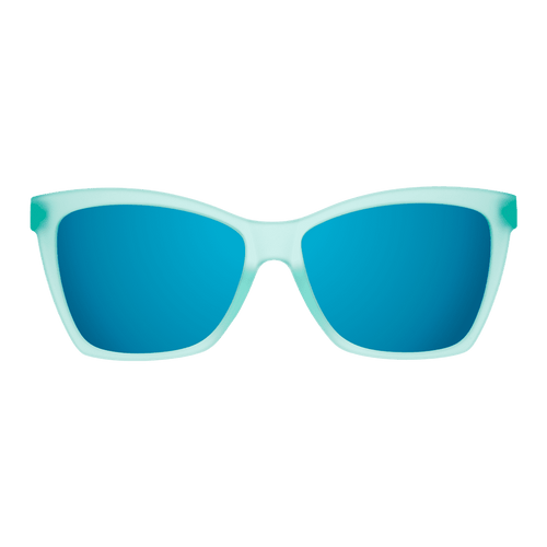 Clear front view of Rare Air Discs' "Will Brake For Mermaids" polarized Pop G sunglasses, showcasing stylish eyewear design.