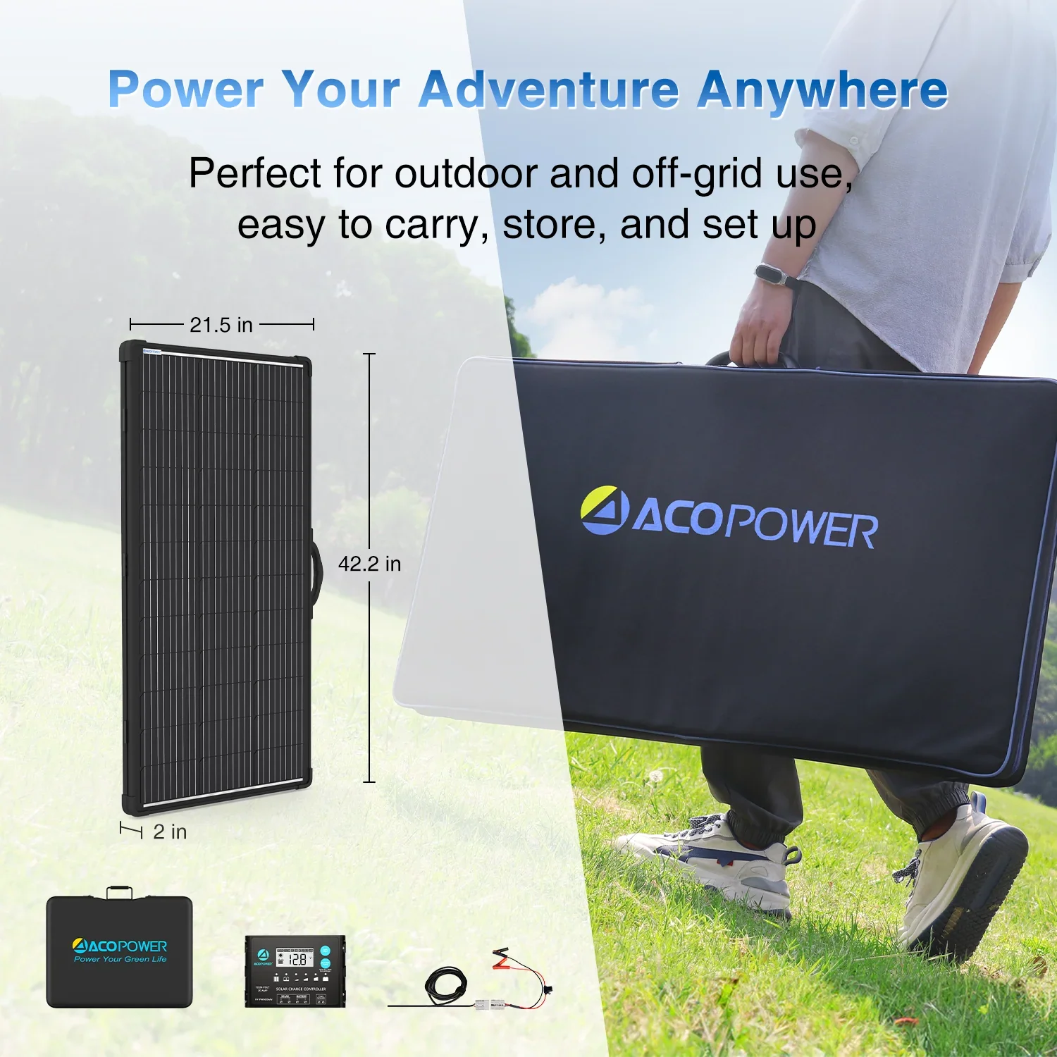 ACOPOWER PLK Portable Solar Panel Kit, Lightweight 20A Charge Controller——200W, 100W - We The Collective