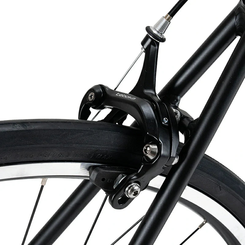RockBros-US AERIX aluminum road bike with lightweight frame, drop handlebars, and racing tires, designed for speed and performance.