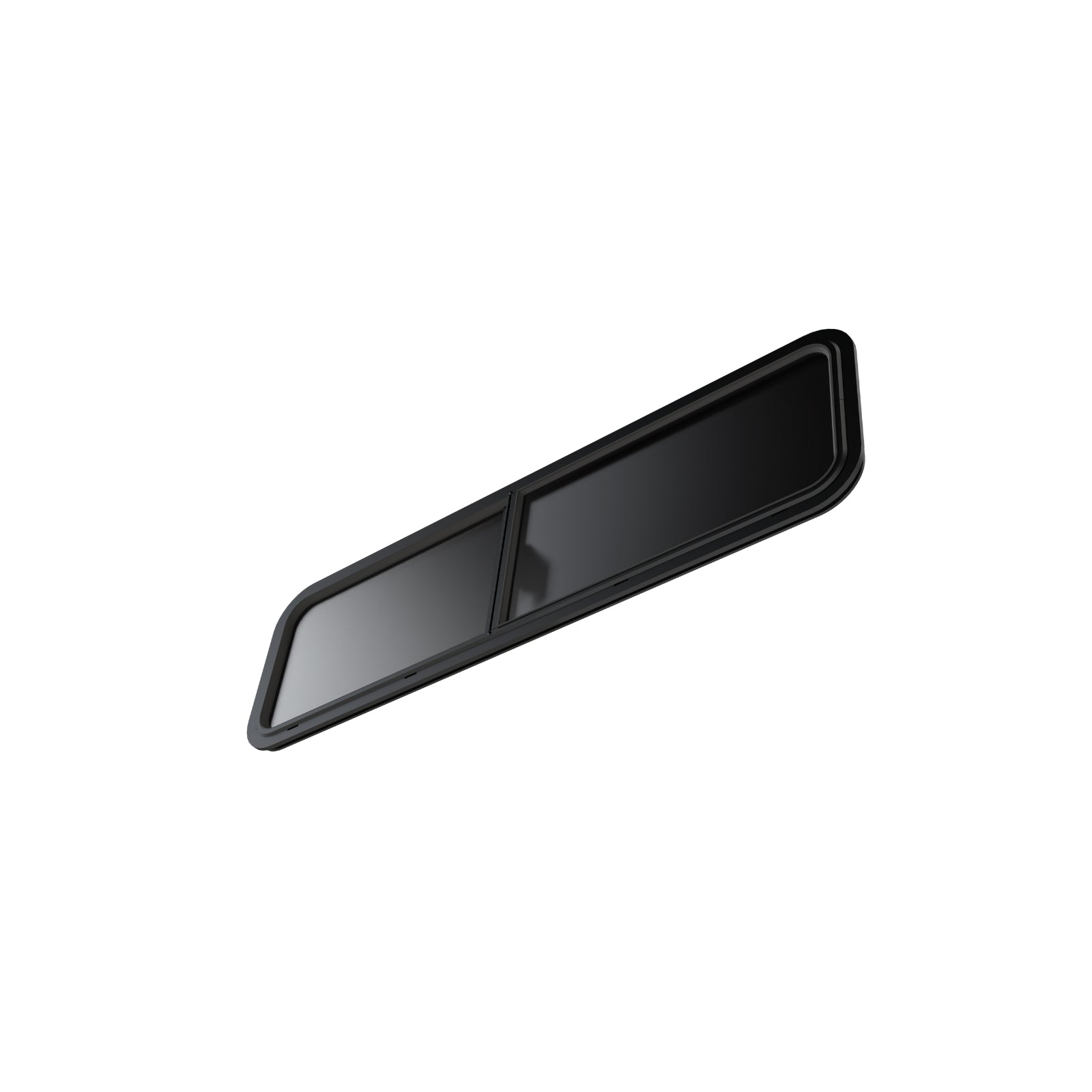Half slider bunk windows by The Van Mart featuring a sleek design and clear glass for optimal ventilation and light.