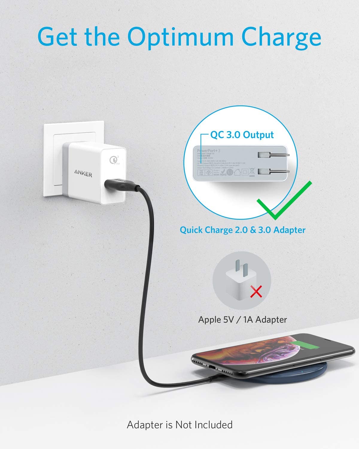 Anker 313 wireless charging pad with sleek design, suitable for charging compatible devices effortlessly.
