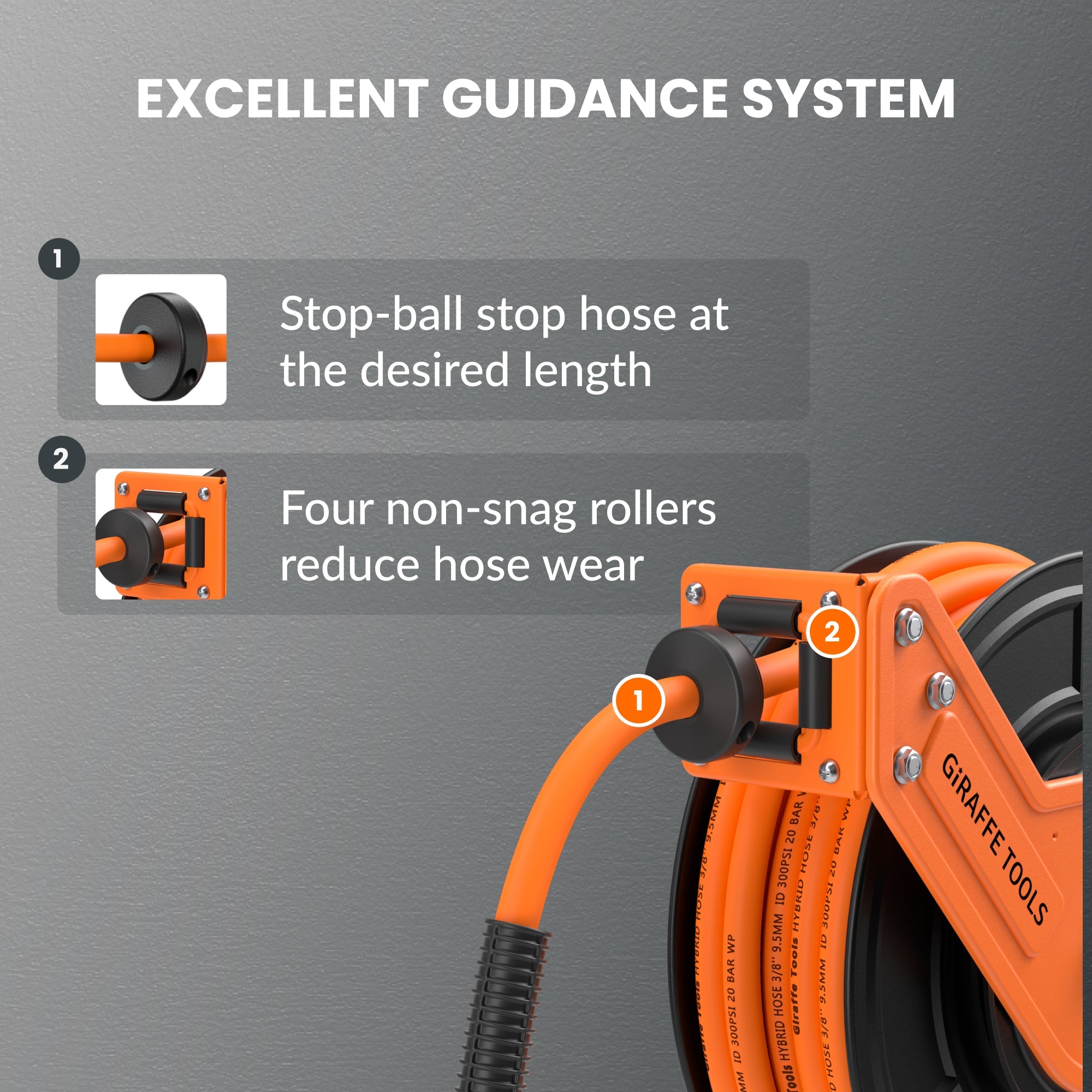 Retractable Air Hose Reel-Alloy Steel Reel-3/8in 25ft-50ft - OVERLANDERS Outfitter
