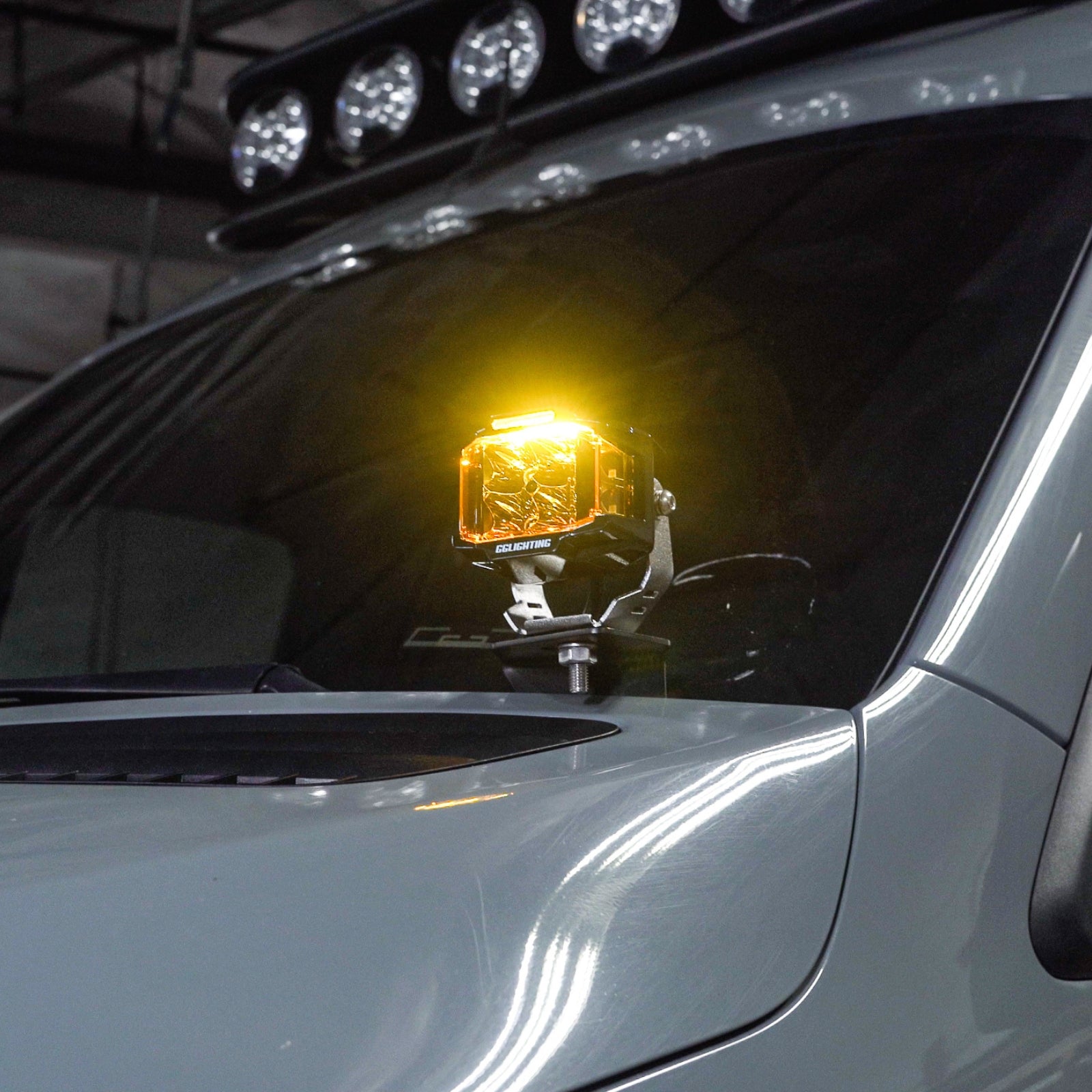Sprinter Hood Light Mount Kit by The Van Mart, featuring sturdy brackets and mounting hardware for easy installation.