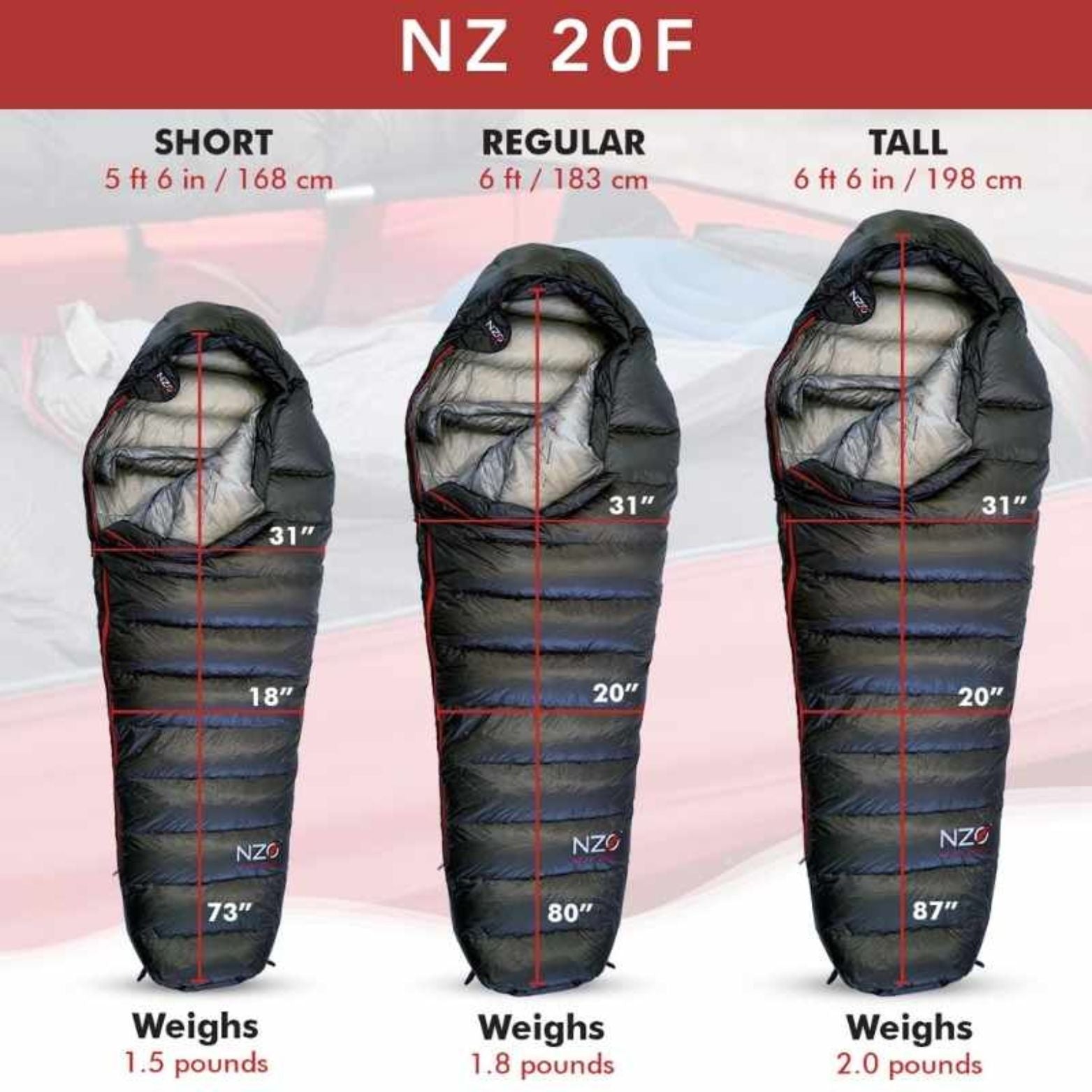 NZ 20 Mummy Sleeping Bag by Near Zero Outdoor Gear, showcasing its tapered design and durable material in a cozy outdoor setting.