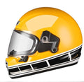 Bean's Moto Booth AMZ™ Retro Carbon Fiber Fiberglass Helmet with sleek black finish and modern aerodynamic design.