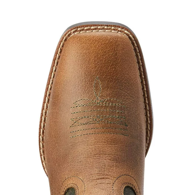 Ariat Kids Firecatcher Western Boots - Dark Green and Distressed Brown Square Toe - We The Collective