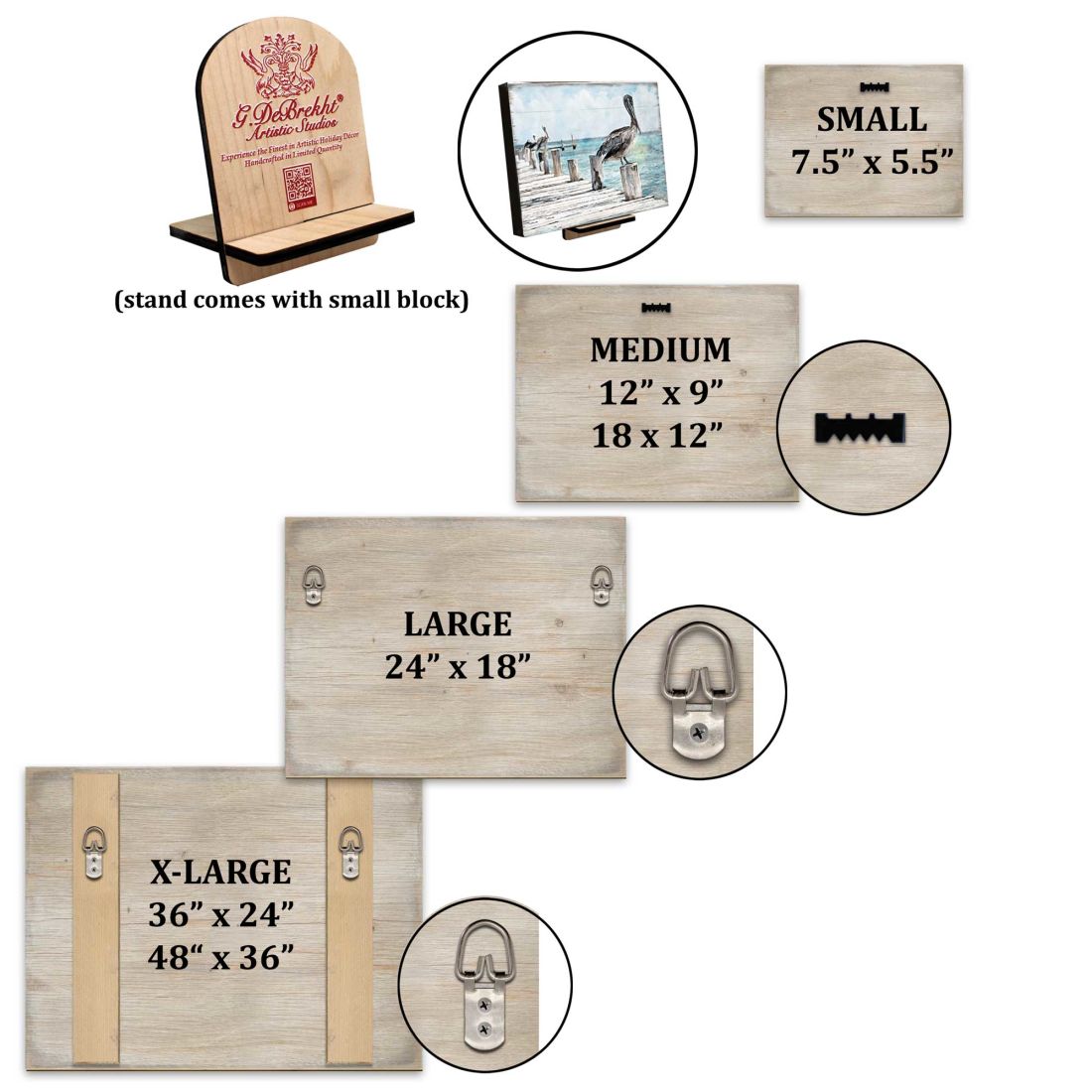 Spangler Van Wood Wooden Coastal Wall Art by Nature Wonders - Coastal Sea-Life Decor - 95269B