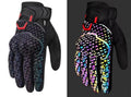 VEMAR™ Night Elf reflective motorcycle gloves in black, with padded palms and reflective accents for nighttime riding safety.