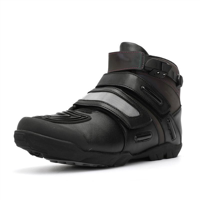 Neon motorcycle sneaker from 4 Seasons™ by Bean's Moto Booth, featuring vibrant colors and sturdy design for riding comfort.