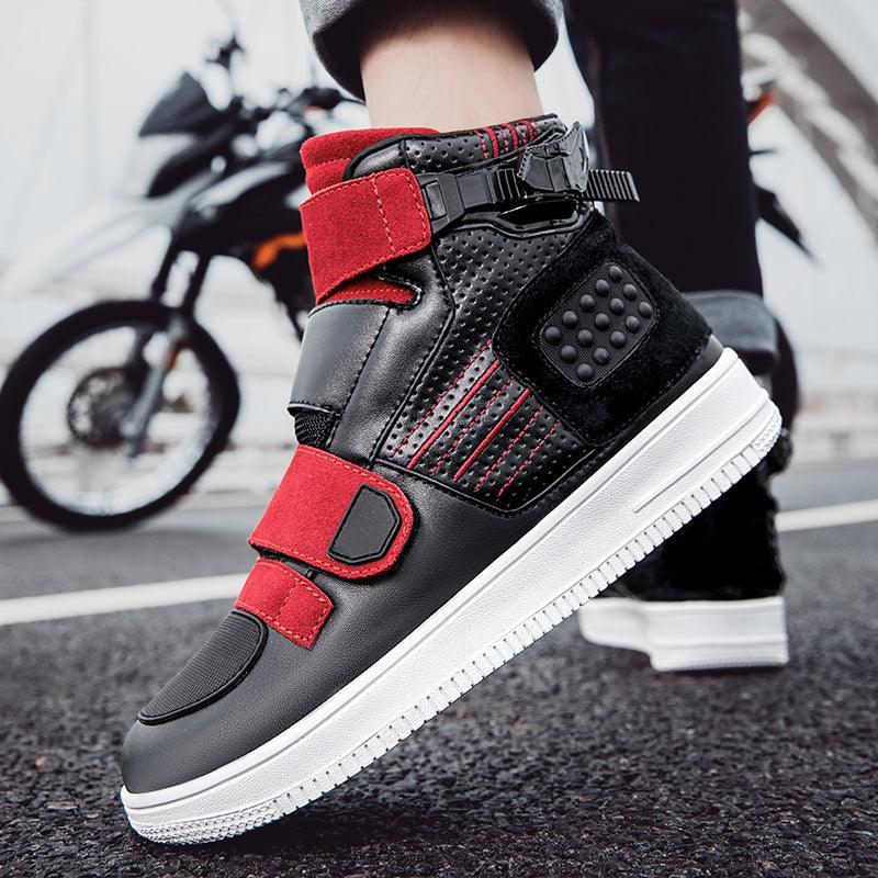 Bean's Moto Booth 4 Seasons™ Punk Motorcycle Sneaker, rugged black motorcycle boots with stylish detailing and sturdy sole.