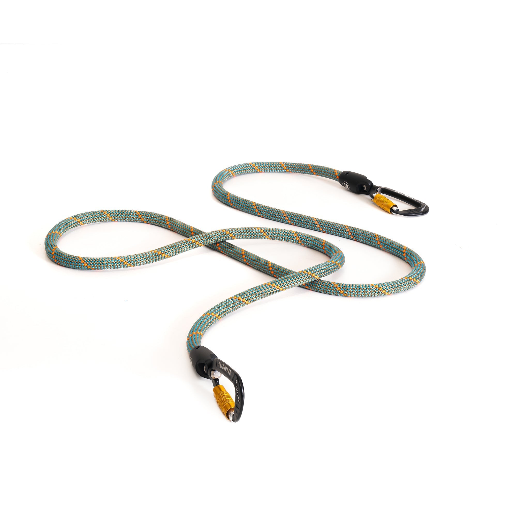 Tuenne Long Double Ended Go Anywhere© Dog Leash with durable rope and metal clasps, designed for versatile outdoor walking.