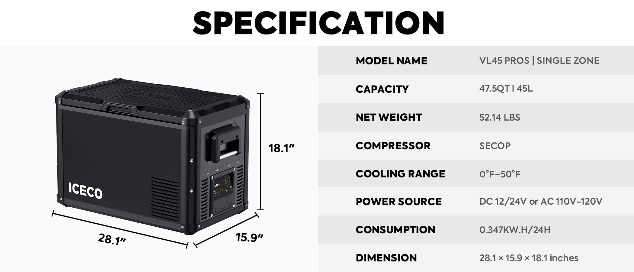 VL45ProS Portable Fridge Freezer ICECO - We The Collective