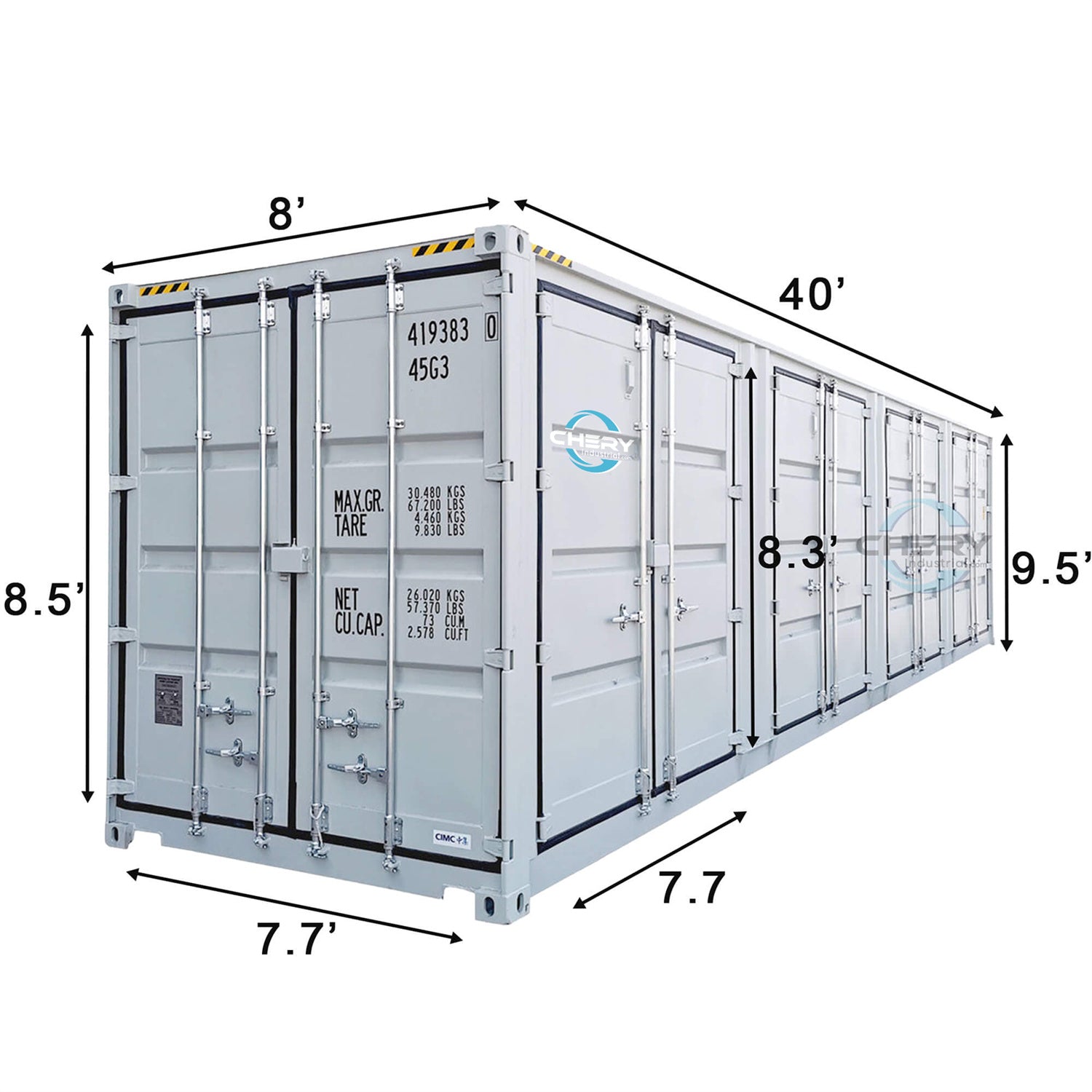 40ft High Cube Container with 4 Side Doors, with Logo - OVERLANDERS Outfitter