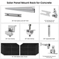 Green Vista Living 410 watt monocrystalline solar panels 10-pack with mount rack, showing panels and mounting hardware in outdoor setup.