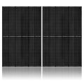 Green Vista Living 410-Watt Monocrystalline Solar Panel 2-Pack, outdoor panels with black frames and glass surface for solar energy.