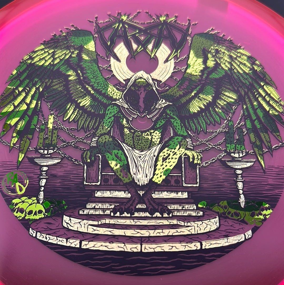 CryZtal Buzzz disc golf disc by Rare Air Discs featuring Karudi the Overseer design from Cult of RAD by Ripper Studios.