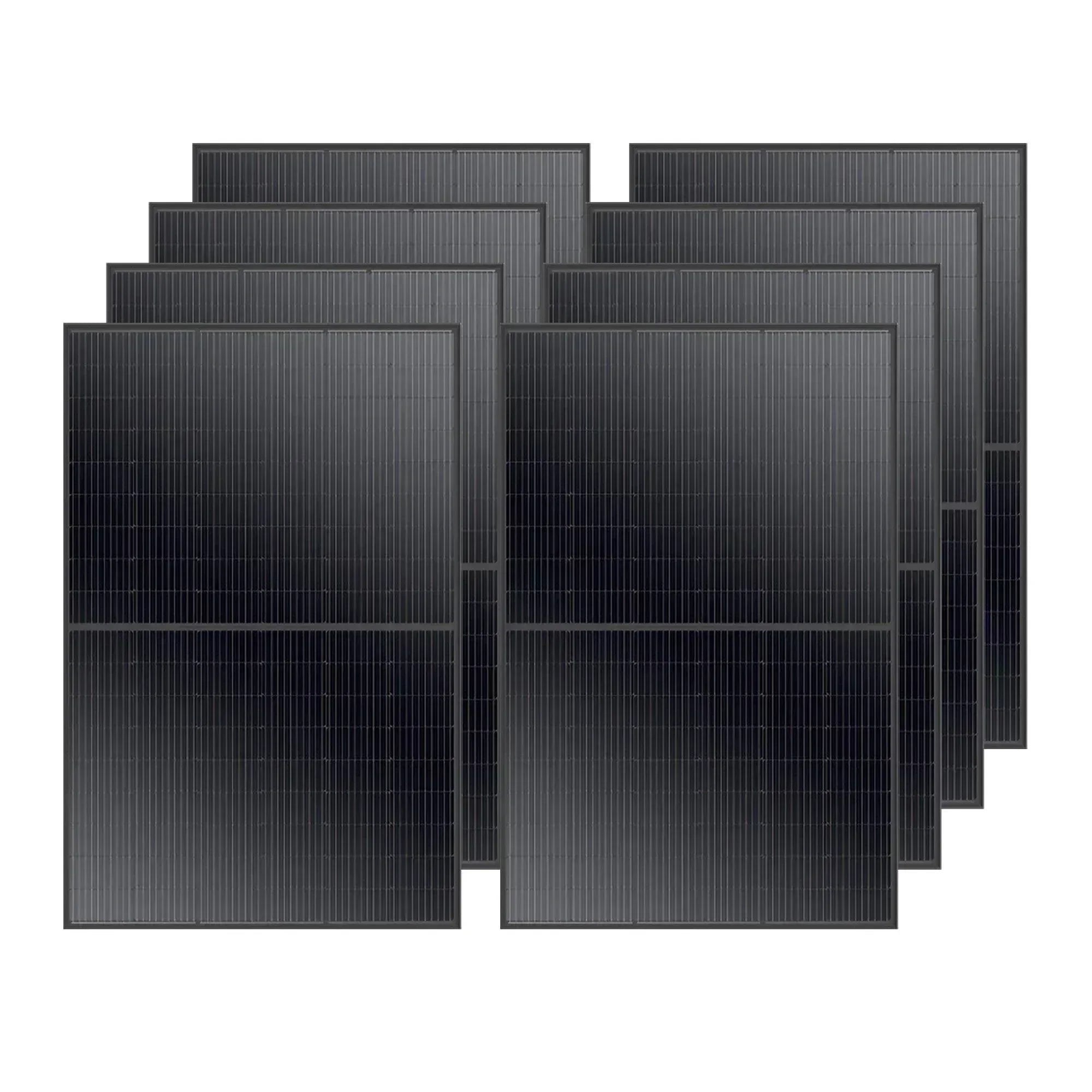 Green Vista Living 410W solar panel array, grid-tie or off-grid solar panels for residential, commercial, and agricultural use.