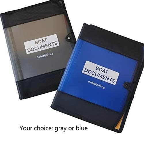 Boat Documents Organizer by The Boat Galley Store, showcasing a practical, waterproof design for boating essentials.