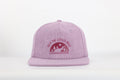Purple corduroy SnapBack hat for toddlers and youth by Keep the Littles Wild, showing the front view with adjustable strap
