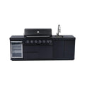 Castelle Flame 43-Inch 6-Burner 85K BTU Stainless Steel Outdoor BBQ Kitchen Island Grill With Wine Cooler, Rotisserie, And Sink (SAK19476) - We The Collective