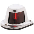 Attwood 1-mile red sidelight navigation light with stainless steel housing, 12V deck mount for boats, by Wake World Parts.
