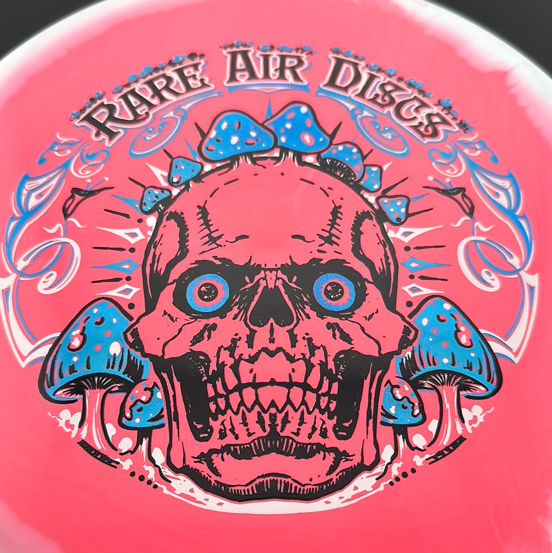Halo S-Blend Tomb disc golf stamp featuring Crushin' Amanitas design by Manny Trujillo from Rare Air Discs