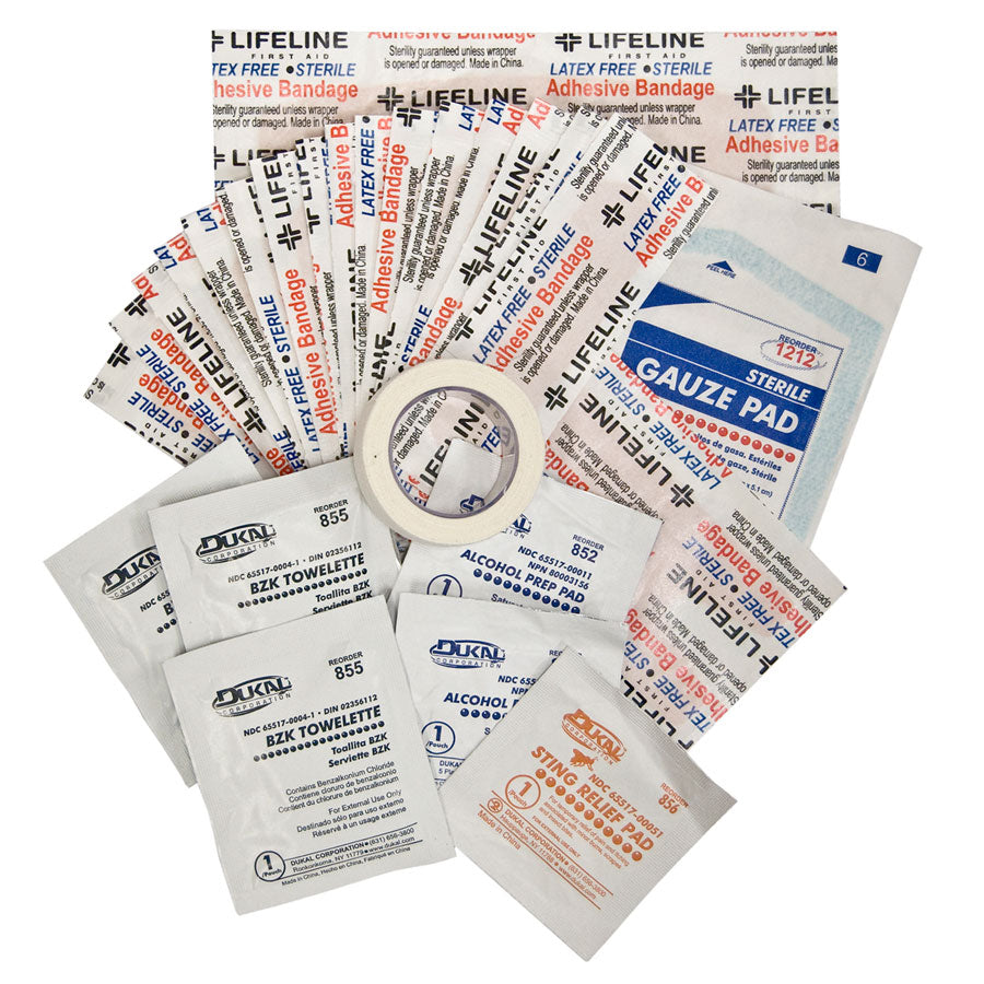 Waterproof first aid kit by QuakeKits for outdoor water, snow, and adventure emergencies, featuring organized supplies in a durable case.