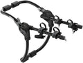 Thule Gateway Pro 2 Trunk Rack for 2 bikes, mounted on a car, showing adjustable arms and secure bike support.
