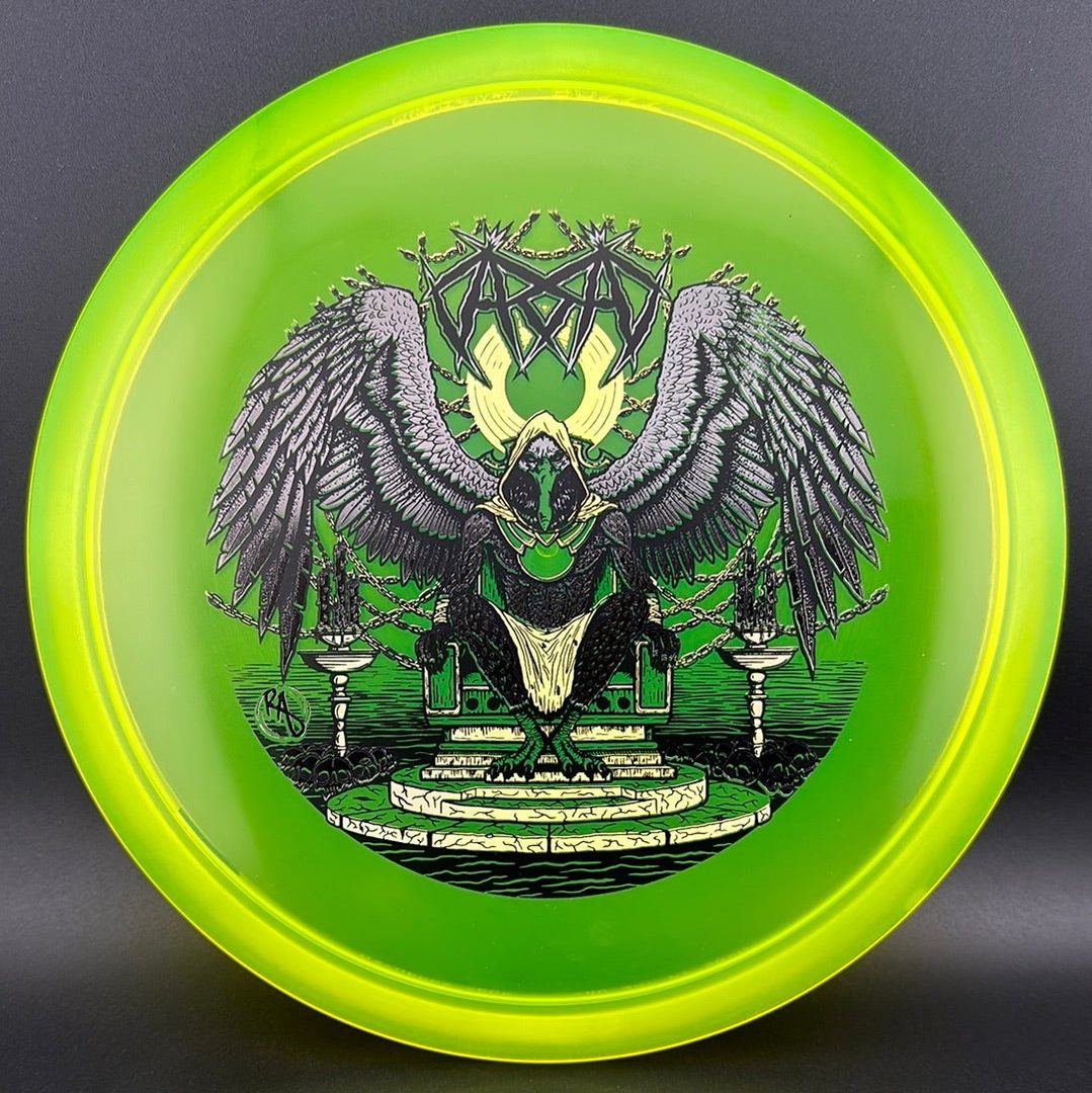 CryZtal Buzzz disc golf disc by Rare Air Discs featuring Karudi the Overseer design from Cult of RAD series.