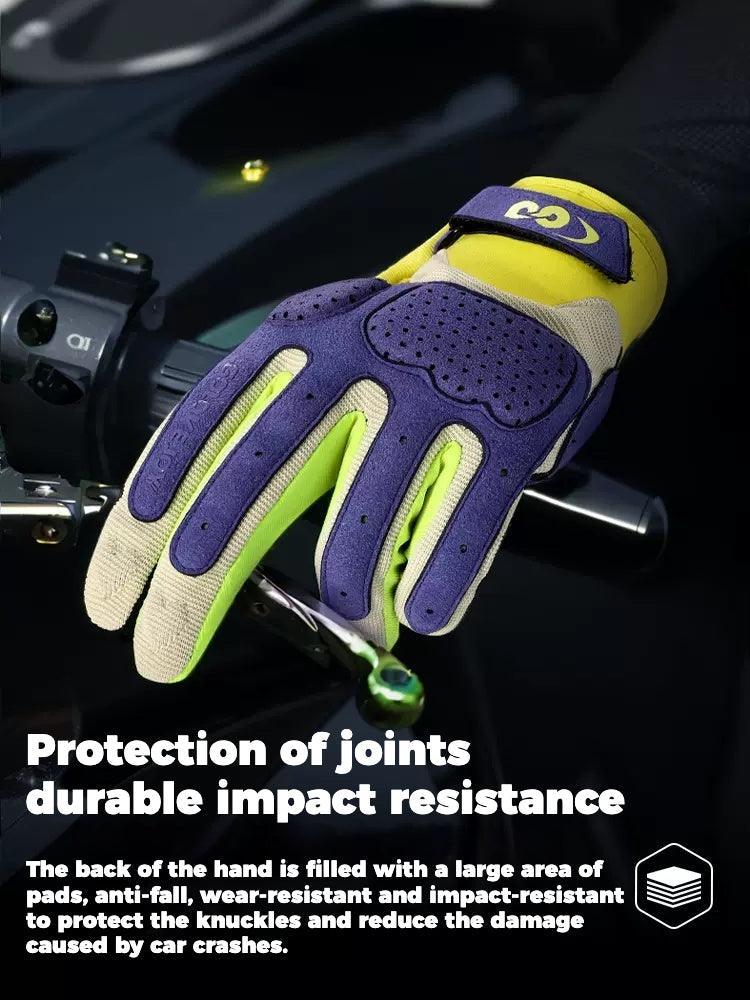 Bean's Moto Booth ColorGuard™ summer sun protection breathable motorcycle gloves with lightweight design and secure wrist closure.