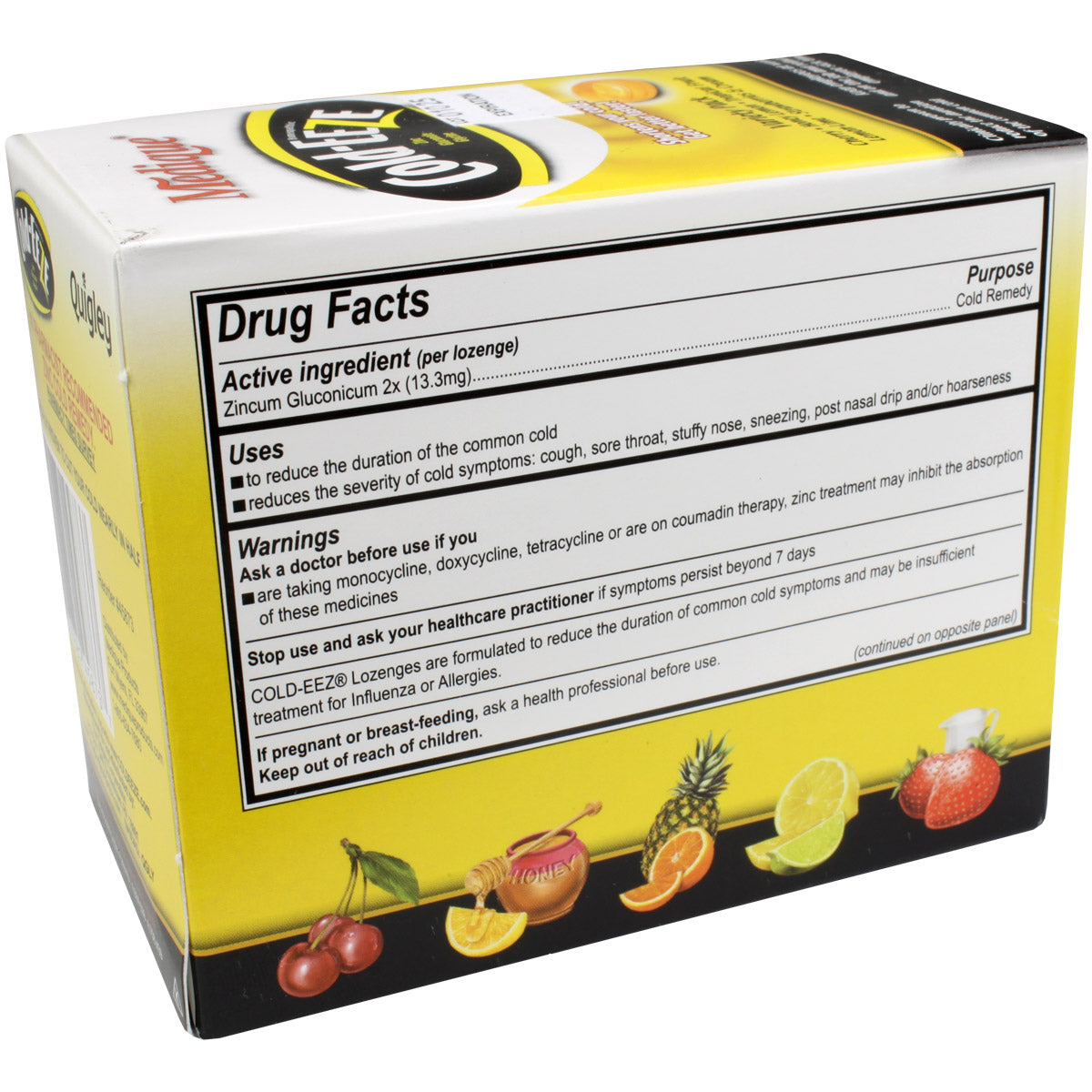 Cold-Eeze cherry-flavored lozenges in a box, cold medicine for soothing sore throats and boosting immune support.