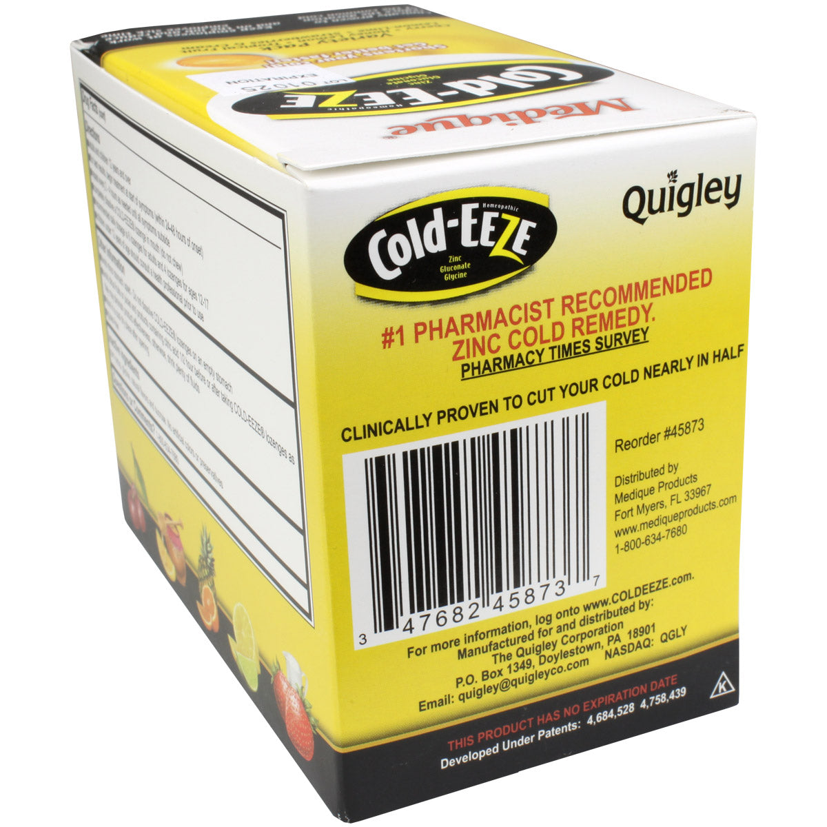 Cold-Eeze cherry-flavored lozenges, 25-count box, soothing medicine for cold relief from Quakekits.com