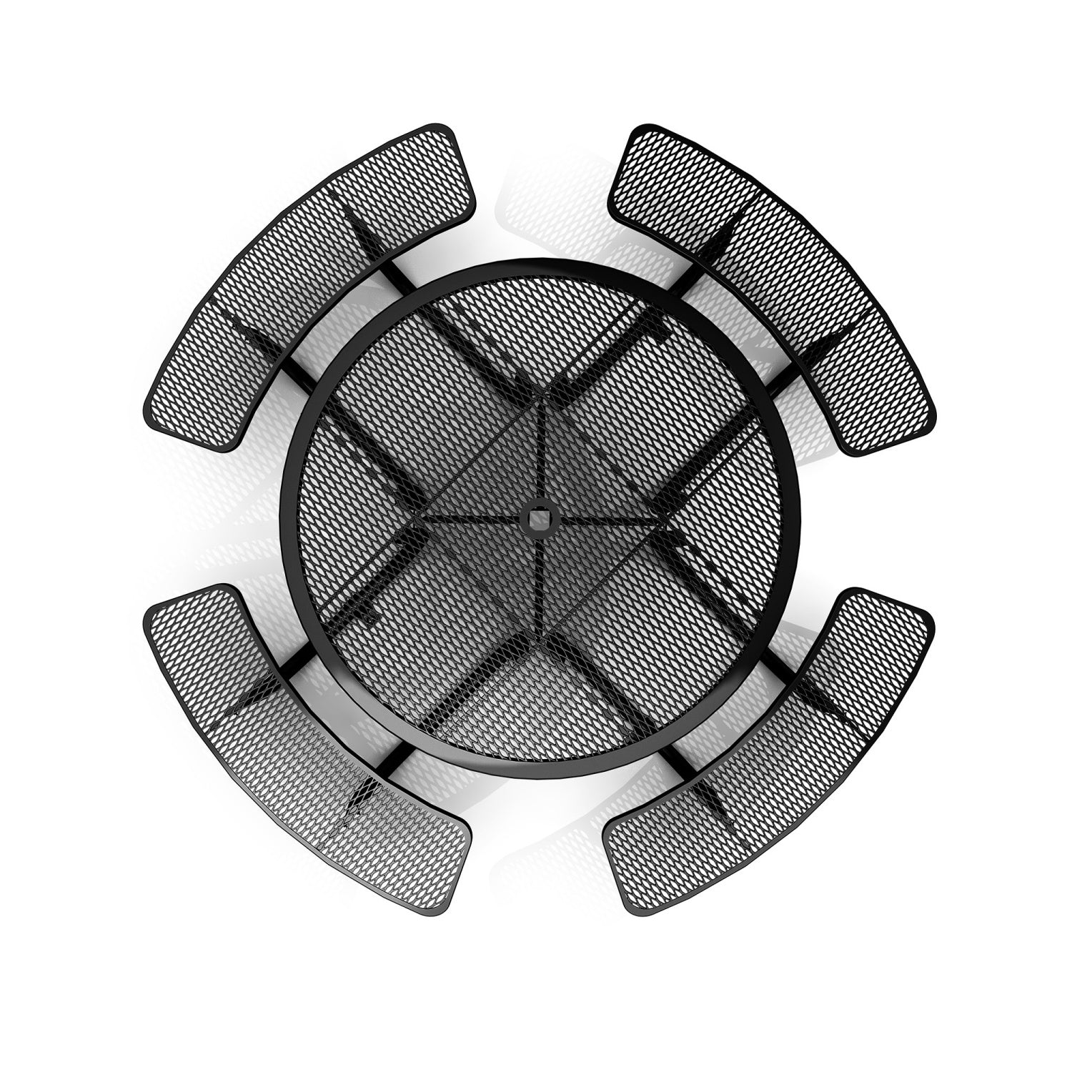 46" Round Picnic Table With Umbrella Hole - OVERLANDERS Outfitter